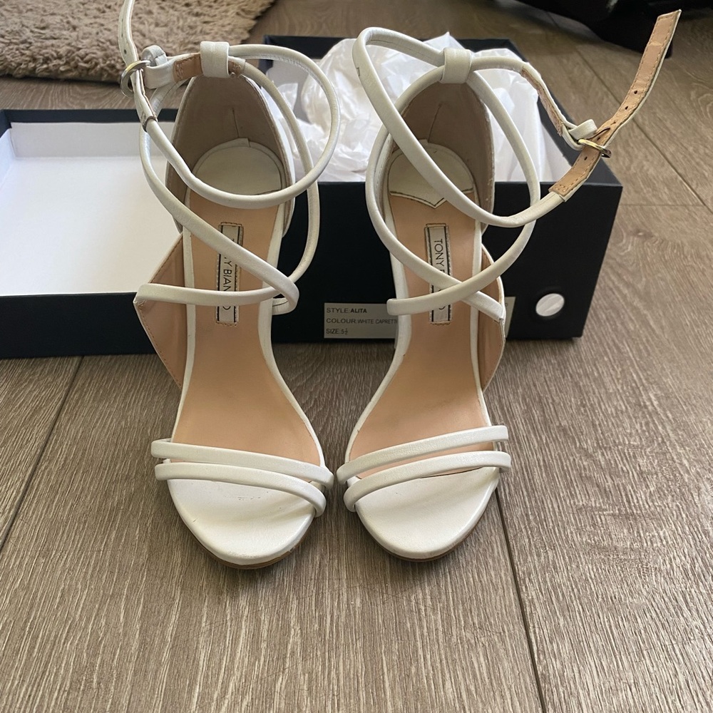 Tony Bianco alita white heels